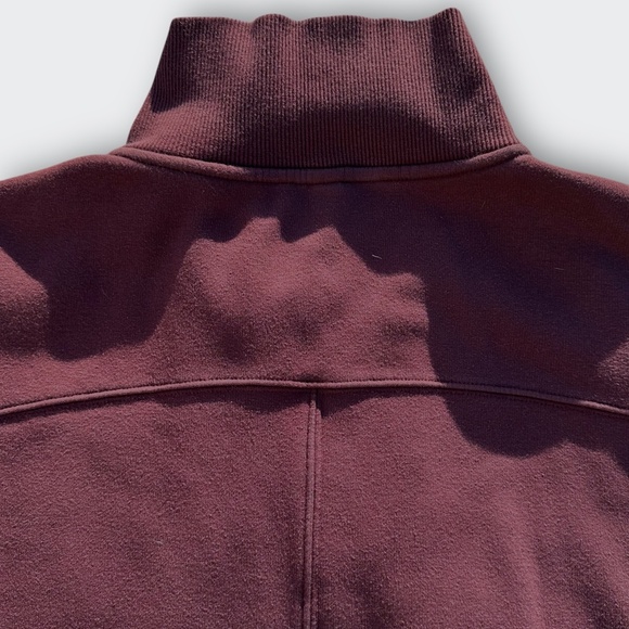 ATHLETA Cozy Karma Sweatshirt 1/4 Zip Funnel Neck Boxy Antique Burgundy Purple M - Picture 4 of 9